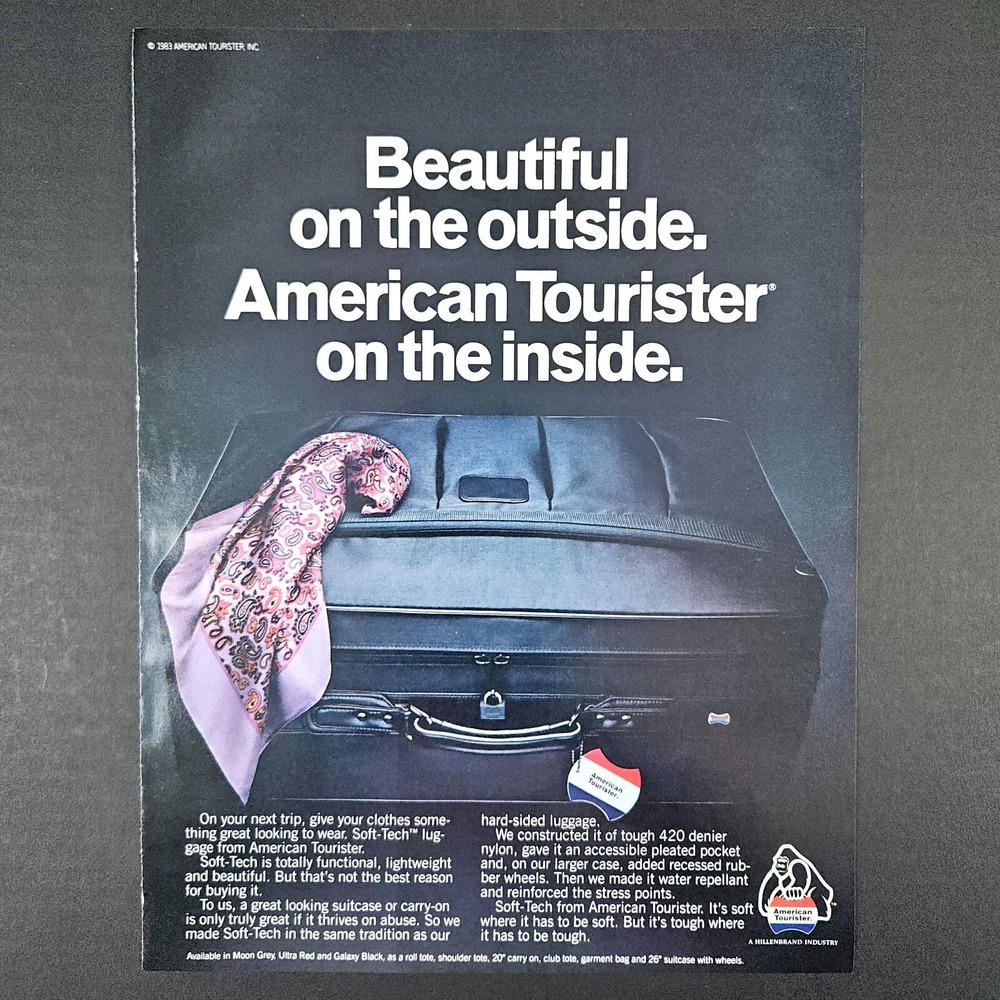 1983 American Tourister Suitcase Luggage Vintage‎ Print Ad Hillenbrand Industry